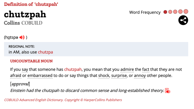 ChutzpahDefinition